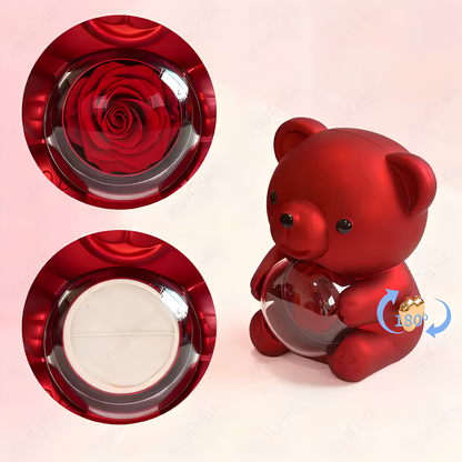 HiddenAmour Rotating Rose Bear - Surprise Jewelry Reveal Box