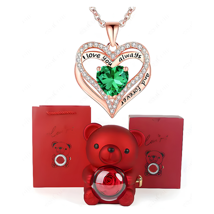HiddenAmour Rotating Rose Bear - Surprise Jewelry Reveal Box